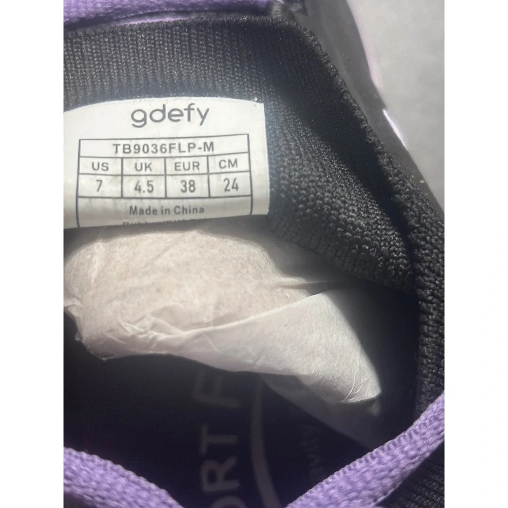 Gravity Defyer MATeeM Black‎ Purple VersoShock Walking Shoes TB9036FLP Women's 7